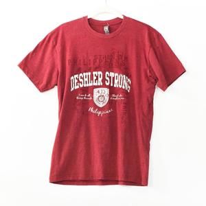 Next Level Mens Red T-Shirt Casual Crew Graphic DESHLER STRONG Short Sleeve M